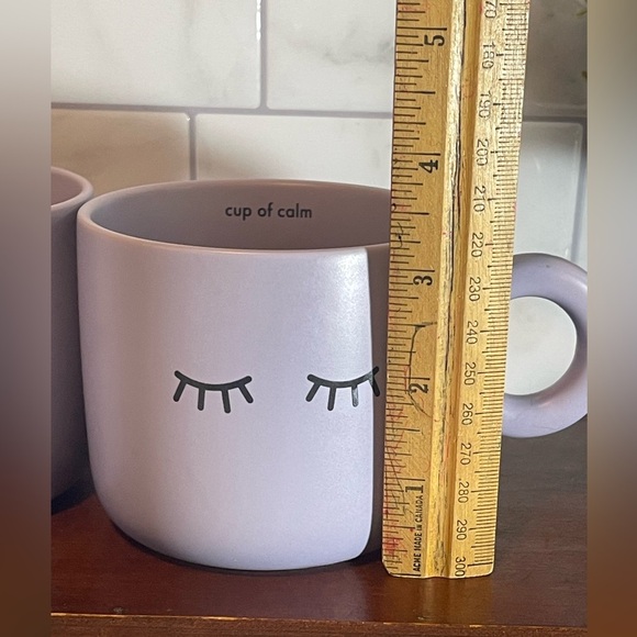 Indigo Matte Purple Cup of Calm Set of two Mugs Ceramic EUC - Picture 8 of 9